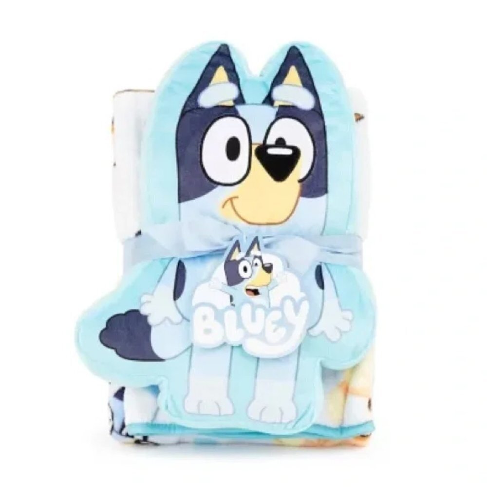 New Disney Bluey Pillow and Throw blanket Set